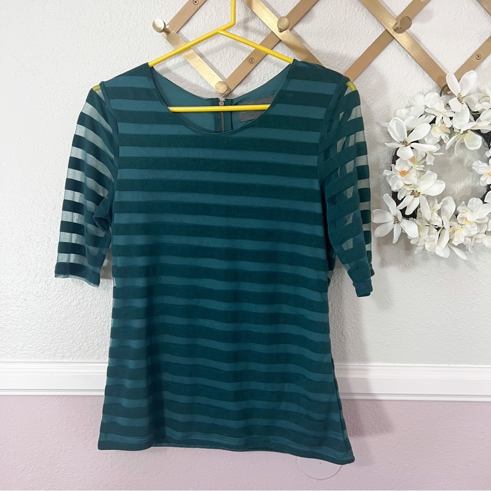 Anthropologie Sundays in Brooklyn Striped Green Blouse